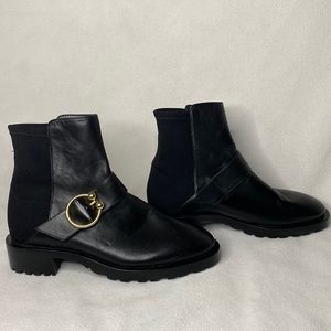 NWOT Stuart Weitzman Luxering Leather & Neoprene Booties size 5